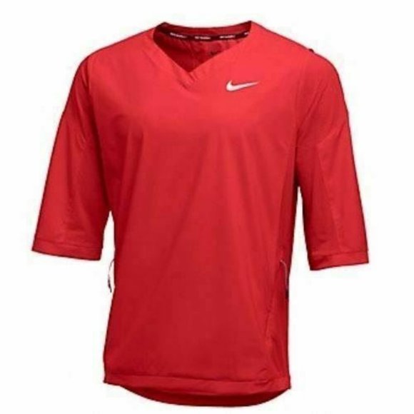 Nike Hot 3/4 Sleeve Baseball Batting Practice Jersey Red S 897383-657 Training - Picture 1 of 6
